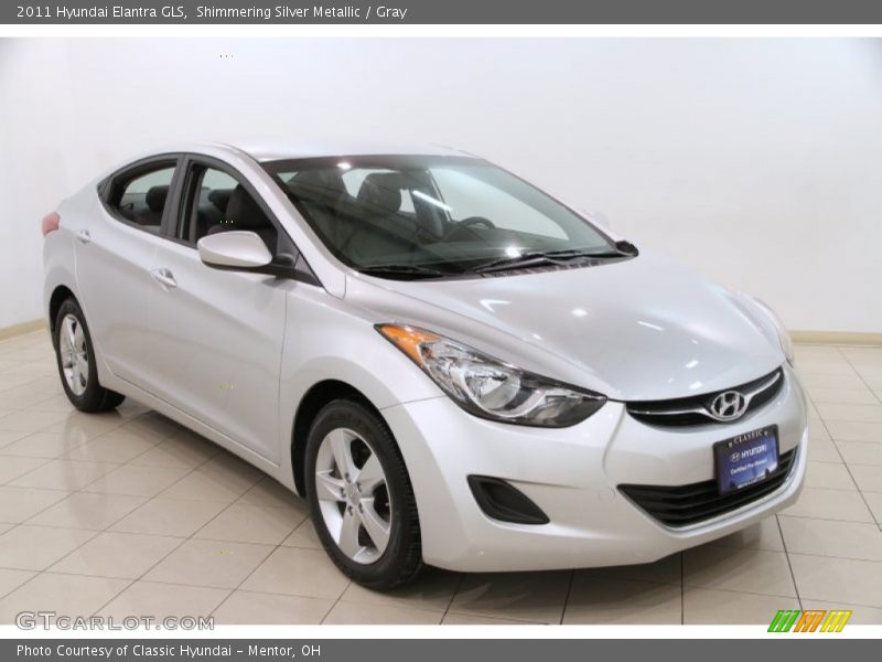 Shimmering Silver Metallic / Gray 2011 Hyundai Elantra GLS