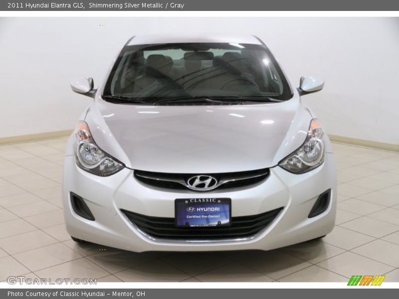 Shimmering Silver Metallic / Gray 2011 Hyundai Elantra GLS