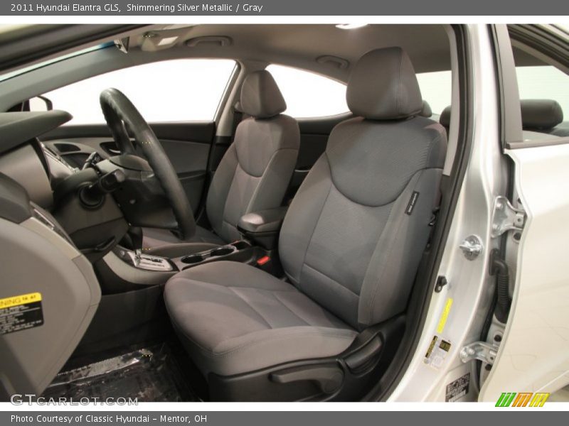 Shimmering Silver Metallic / Gray 2011 Hyundai Elantra GLS