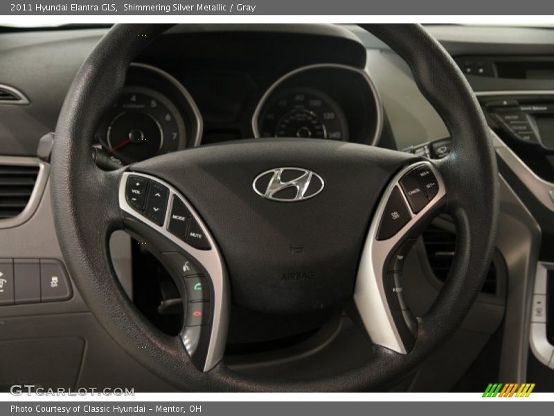 Shimmering Silver Metallic / Gray 2011 Hyundai Elantra GLS