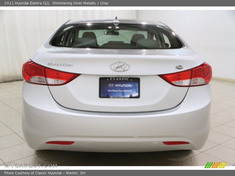 Shimmering Silver Metallic / Gray 2011 Hyundai Elantra GLS