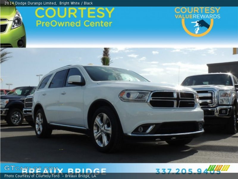 Bright White / Black 2014 Dodge Durango Limited