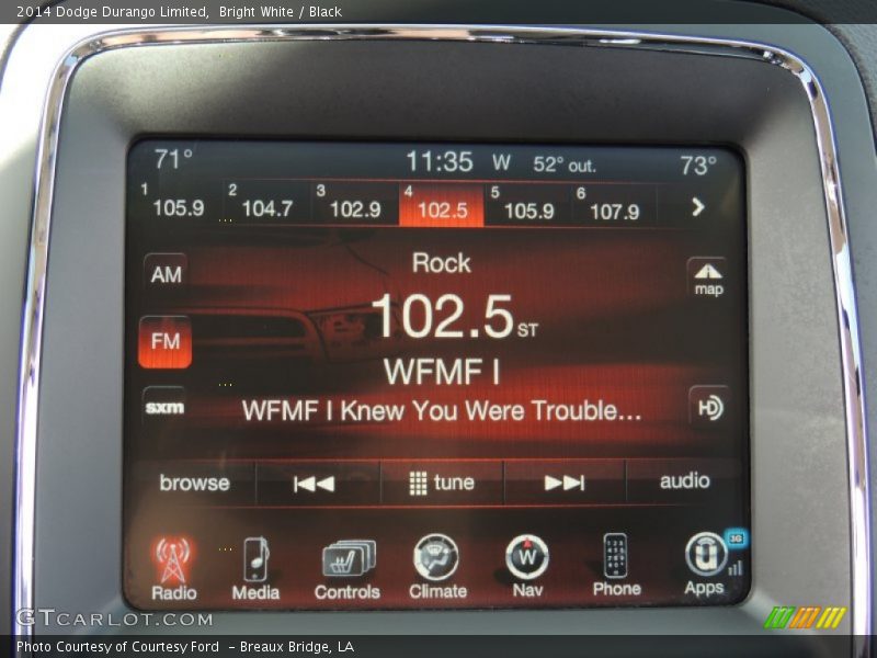 Bright White / Black 2014 Dodge Durango Limited