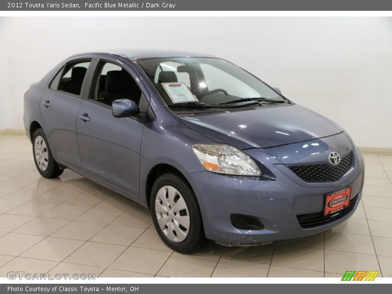 Pacific Blue Metallic / Dark Gray 2012 Toyota Yaris Sedan