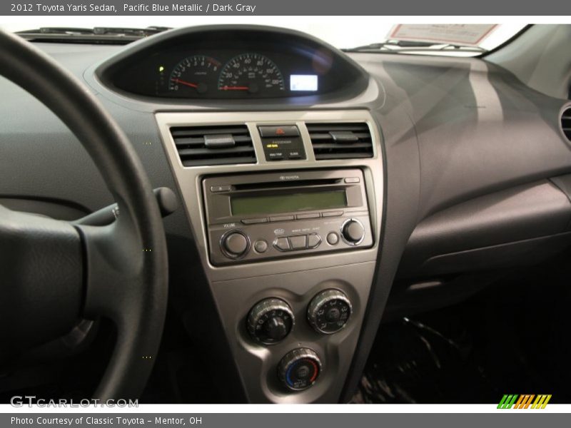 Pacific Blue Metallic / Dark Gray 2012 Toyota Yaris Sedan