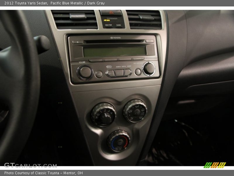 Pacific Blue Metallic / Dark Gray 2012 Toyota Yaris Sedan
