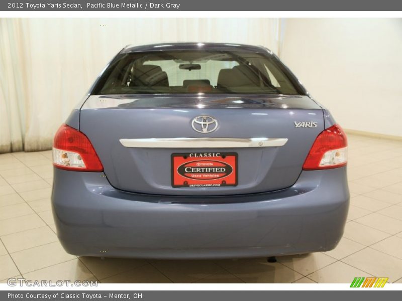 Pacific Blue Metallic / Dark Gray 2012 Toyota Yaris Sedan