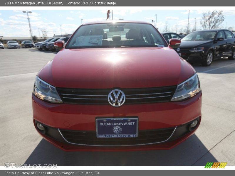 Tornado Red / Cornsilk Beige 2014 Volkswagen Jetta TDI Sedan