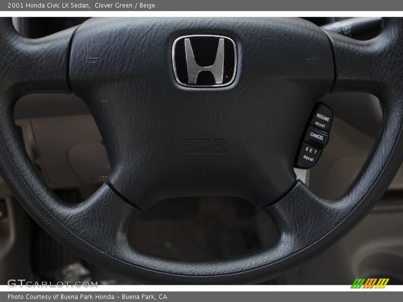 Clover Green / Beige 2001 Honda Civic LX Sedan