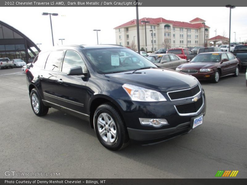 Dark Blue Metallic / Dark Gray/Light Gray 2012 Chevrolet Traverse LS AWD