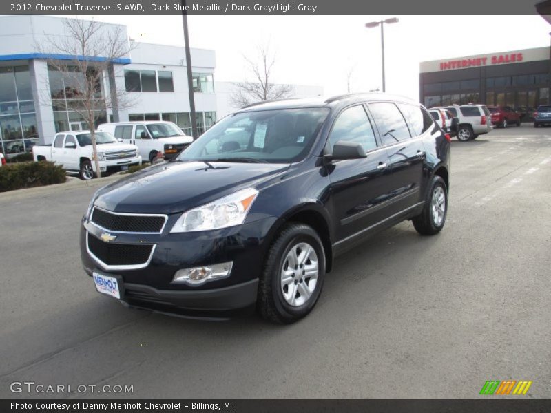 Dark Blue Metallic / Dark Gray/Light Gray 2012 Chevrolet Traverse LS AWD