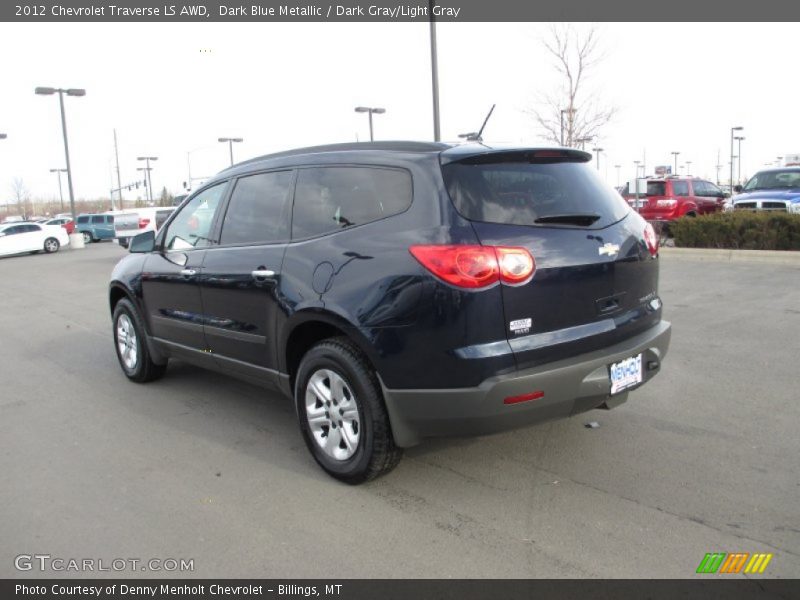 Dark Blue Metallic / Dark Gray/Light Gray 2012 Chevrolet Traverse LS AWD