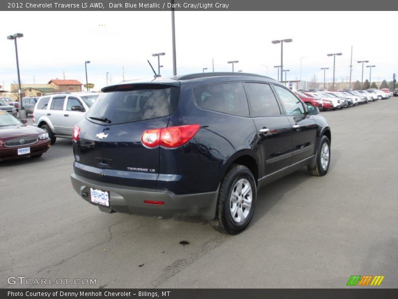 Dark Blue Metallic / Dark Gray/Light Gray 2012 Chevrolet Traverse LS AWD