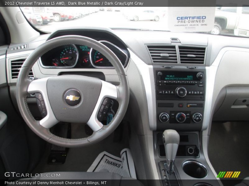 Dark Blue Metallic / Dark Gray/Light Gray 2012 Chevrolet Traverse LS AWD