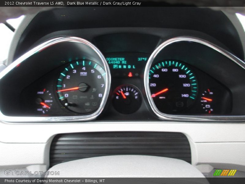Dark Blue Metallic / Dark Gray/Light Gray 2012 Chevrolet Traverse LS AWD