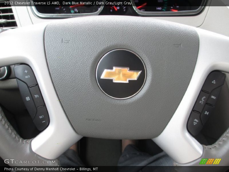 Dark Blue Metallic / Dark Gray/Light Gray 2012 Chevrolet Traverse LS AWD