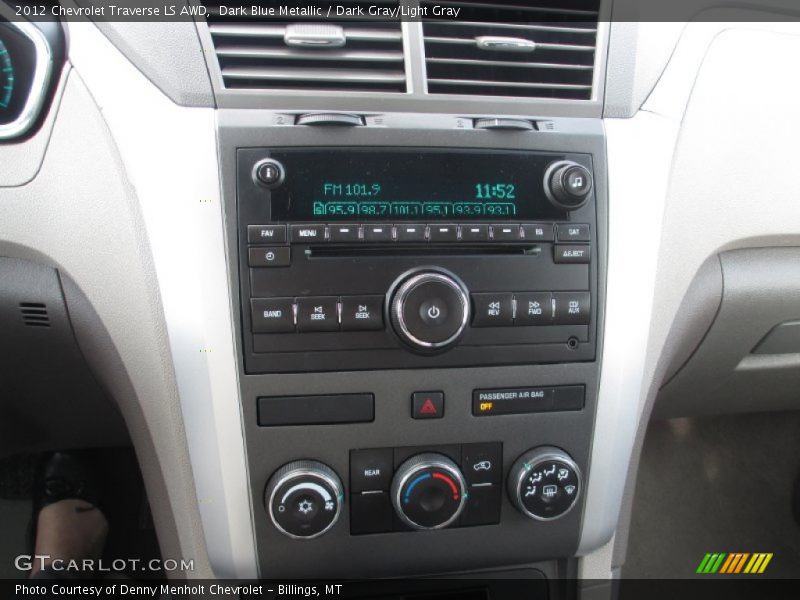 Dark Blue Metallic / Dark Gray/Light Gray 2012 Chevrolet Traverse LS AWD