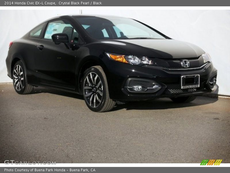 Crystal Black Pearl / Black 2014 Honda Civic EX-L Coupe