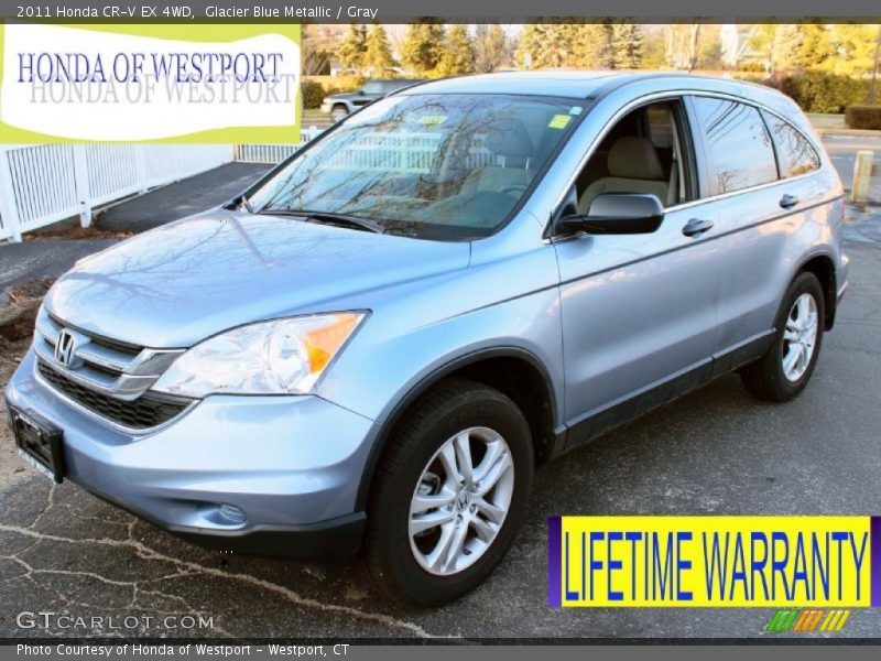 Glacier Blue Metallic / Gray 2011 Honda CR-V EX 4WD