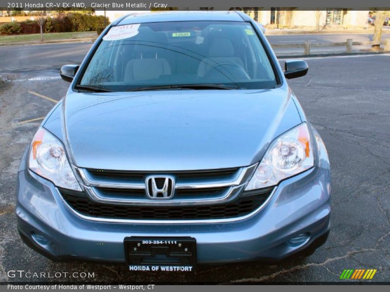 Glacier Blue Metallic / Gray 2011 Honda CR-V EX 4WD