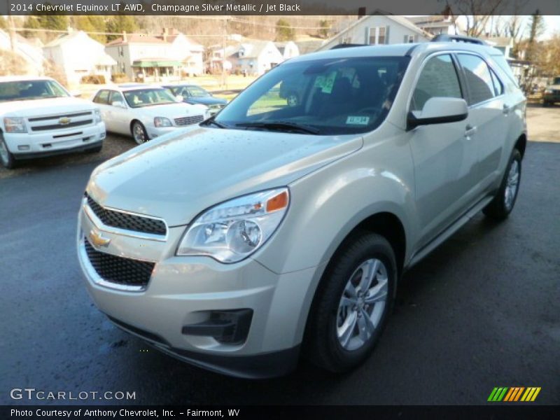 Champagne Silver Metallic / Jet Black 2014 Chevrolet Equinox LT AWD