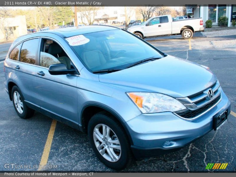 Glacier Blue Metallic / Gray 2011 Honda CR-V EX 4WD