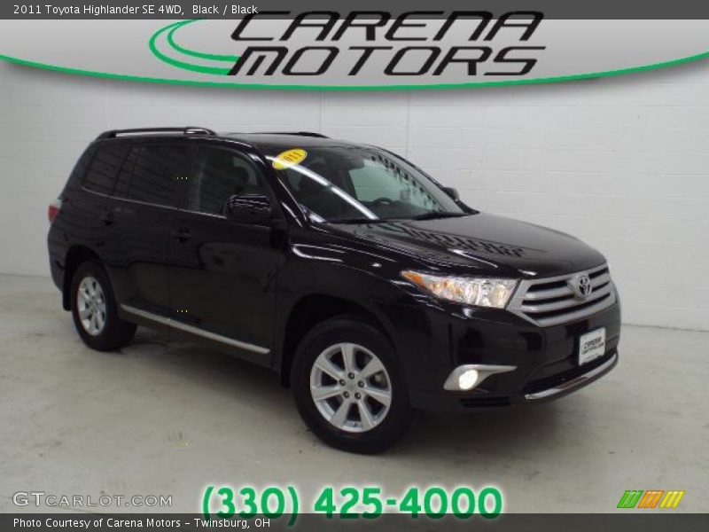 Black / Black 2011 Toyota Highlander SE 4WD