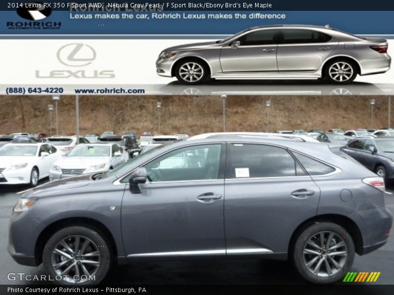 Nebula Gray Pearl / F Sport Black/Ebony Bird's Eye Maple 2014 Lexus RX 350 F Sport AWD