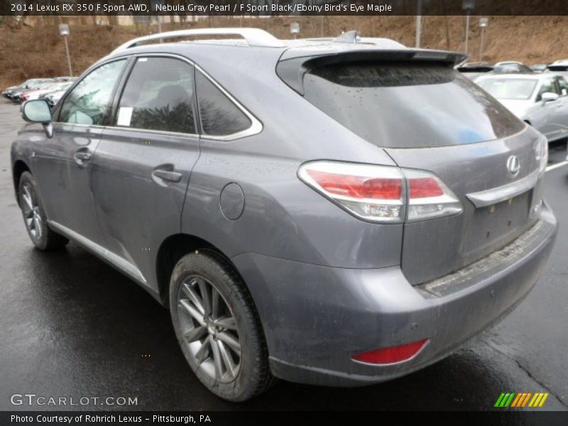 Nebula Gray Pearl / F Sport Black/Ebony Bird's Eye Maple 2014 Lexus RX 350 F Sport AWD