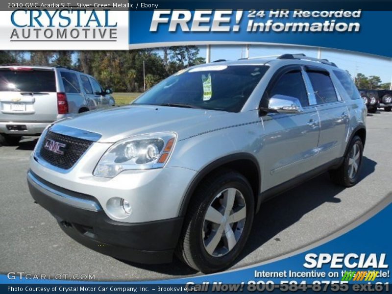 Silver Green Metallic / Ebony 2010 GMC Acadia SLT