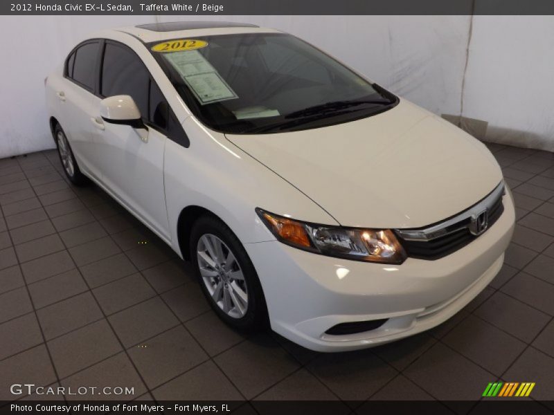 Taffeta White / Beige 2012 Honda Civic EX-L Sedan