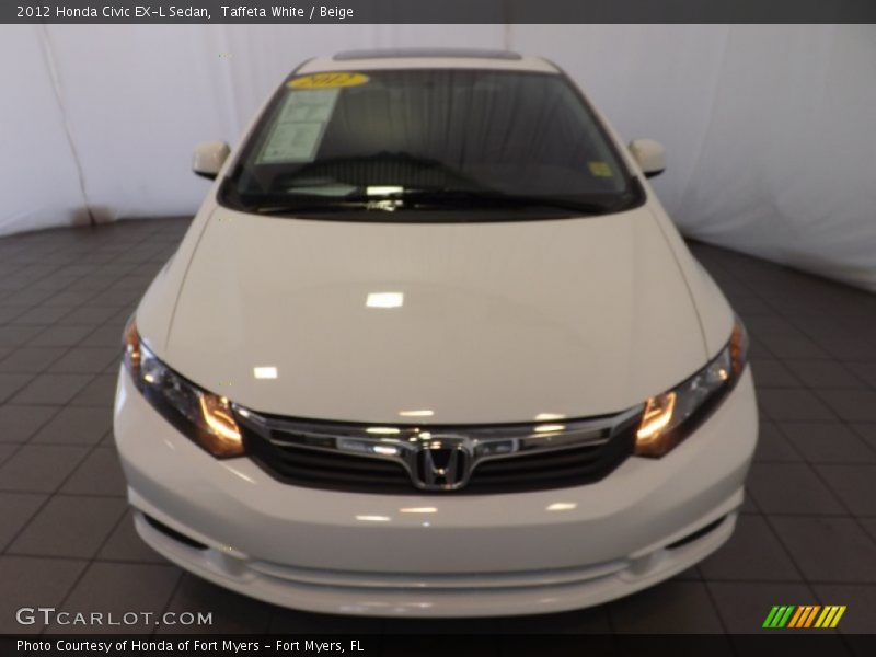 Taffeta White / Beige 2012 Honda Civic EX-L Sedan