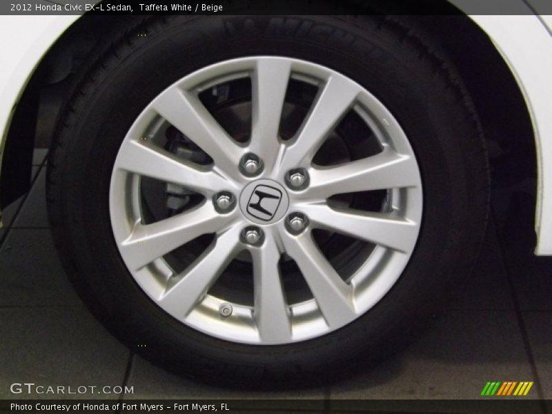 Taffeta White / Beige 2012 Honda Civic EX-L Sedan
