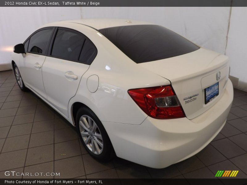 Taffeta White / Beige 2012 Honda Civic EX-L Sedan