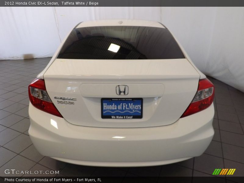 Taffeta White / Beige 2012 Honda Civic EX-L Sedan