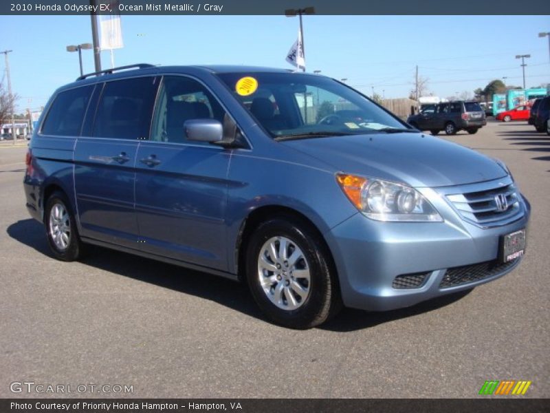 Ocean Mist Metallic / Gray 2010 Honda Odyssey EX