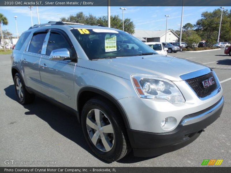 Silver Green Metallic / Ebony 2010 GMC Acadia SLT