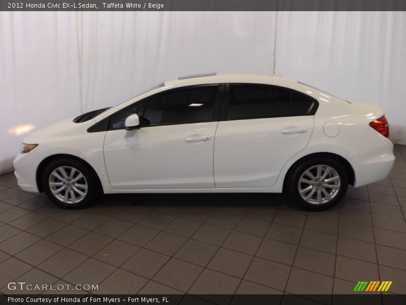 Taffeta White / Beige 2012 Honda Civic EX-L Sedan