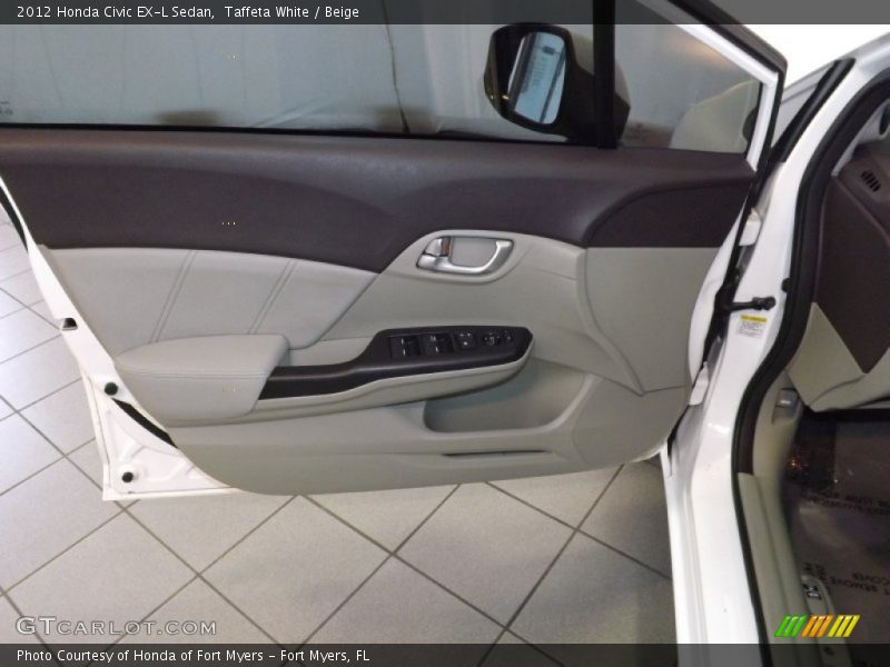 Taffeta White / Beige 2012 Honda Civic EX-L Sedan