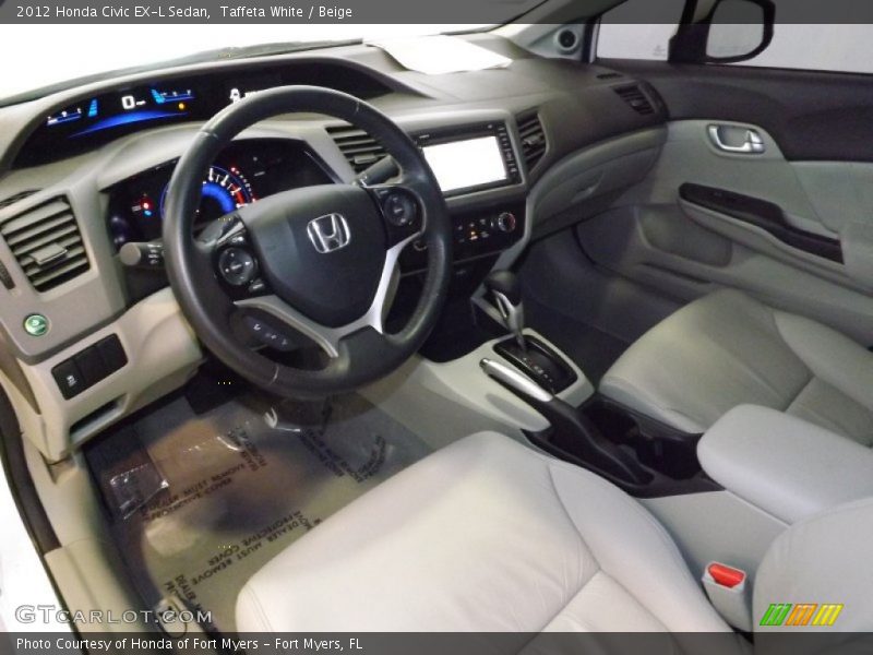 Taffeta White / Beige 2012 Honda Civic EX-L Sedan