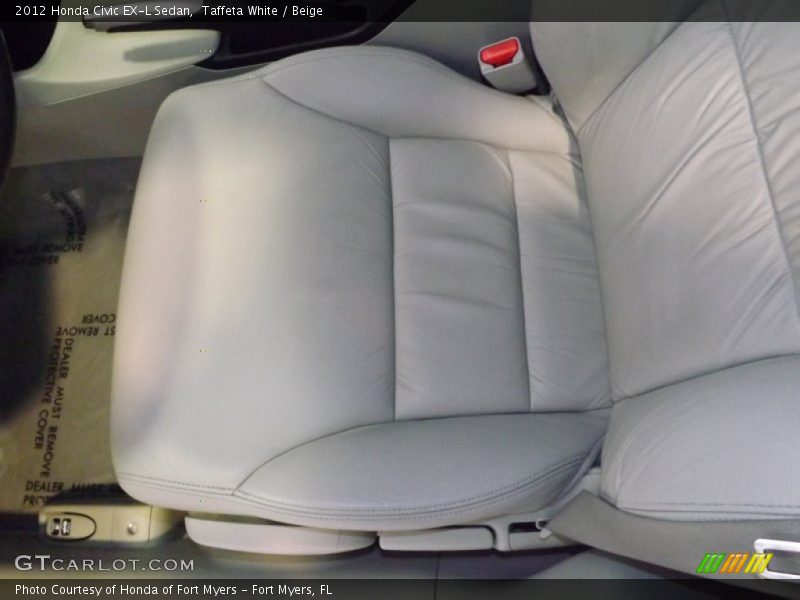 Taffeta White / Beige 2012 Honda Civic EX-L Sedan