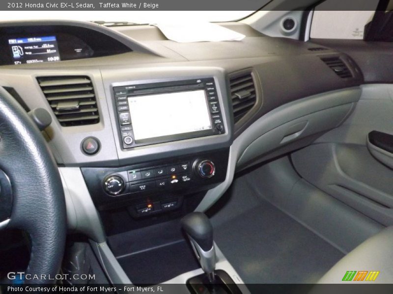 Taffeta White / Beige 2012 Honda Civic EX-L Sedan
