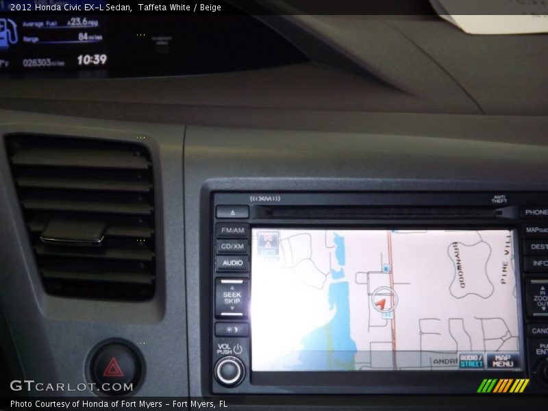 Taffeta White / Beige 2012 Honda Civic EX-L Sedan