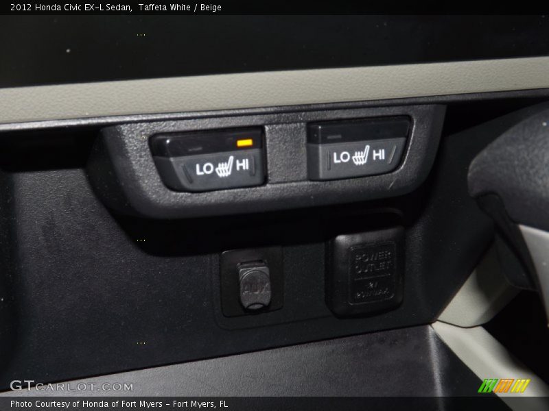 Taffeta White / Beige 2012 Honda Civic EX-L Sedan