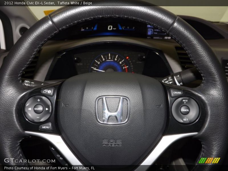 Taffeta White / Beige 2012 Honda Civic EX-L Sedan