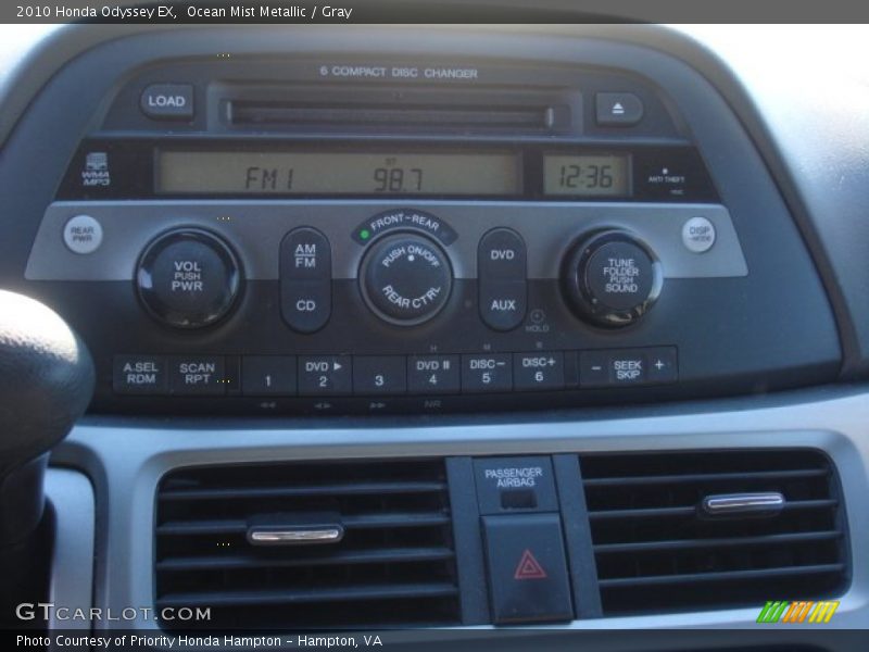 Ocean Mist Metallic / Gray 2010 Honda Odyssey EX