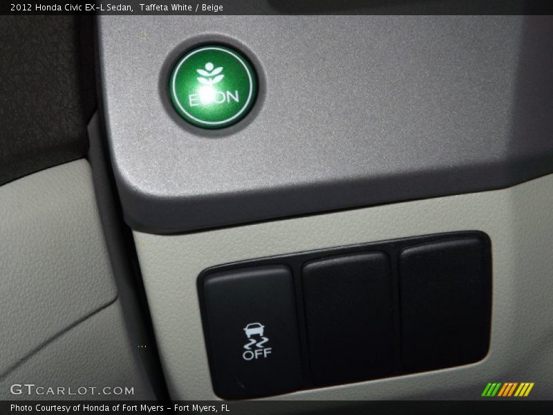 Taffeta White / Beige 2012 Honda Civic EX-L Sedan