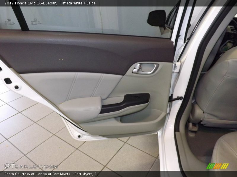 Taffeta White / Beige 2012 Honda Civic EX-L Sedan