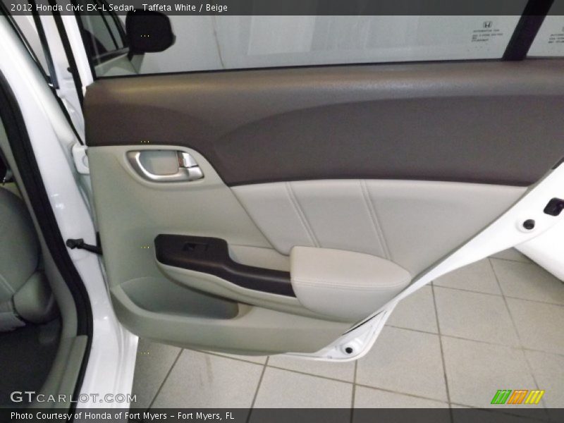 Taffeta White / Beige 2012 Honda Civic EX-L Sedan