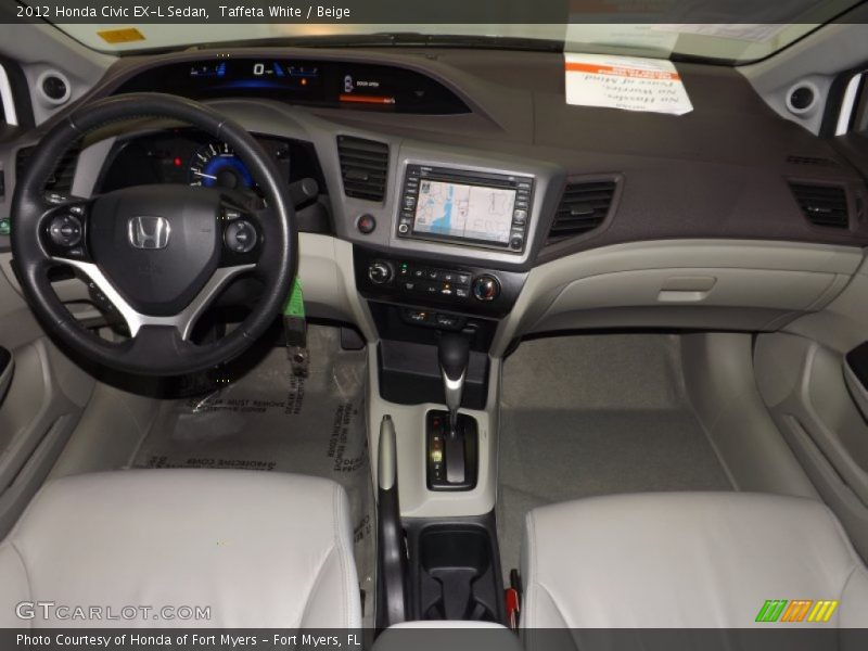 Taffeta White / Beige 2012 Honda Civic EX-L Sedan